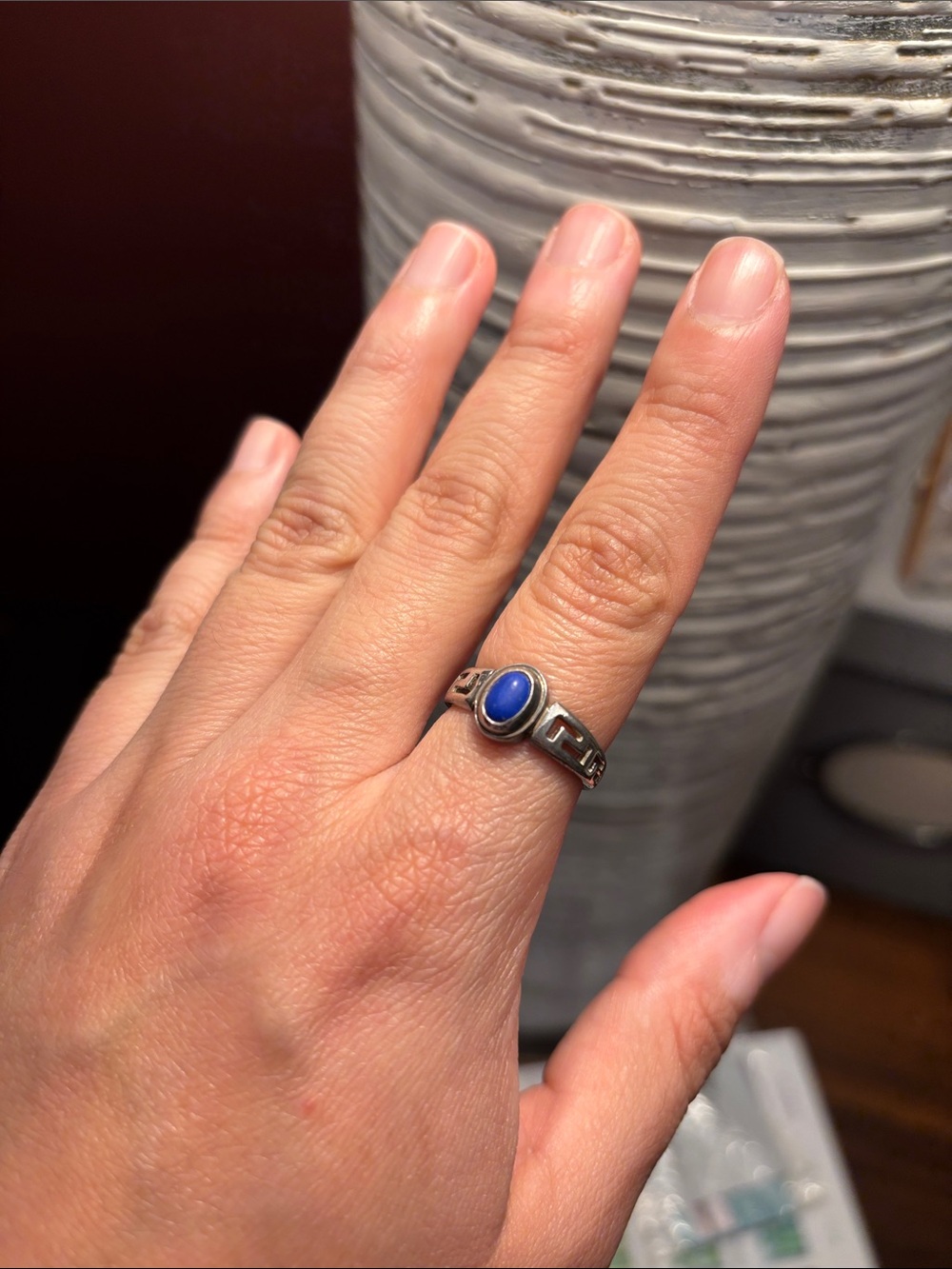 Sterling Silver Blue Stone Ring - from Greece 🇬🇷 Women's Jewelry